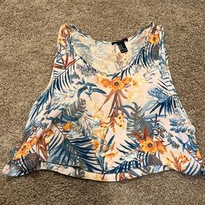 Forever 21 Tropical Floral Crop Tank Top 🧡